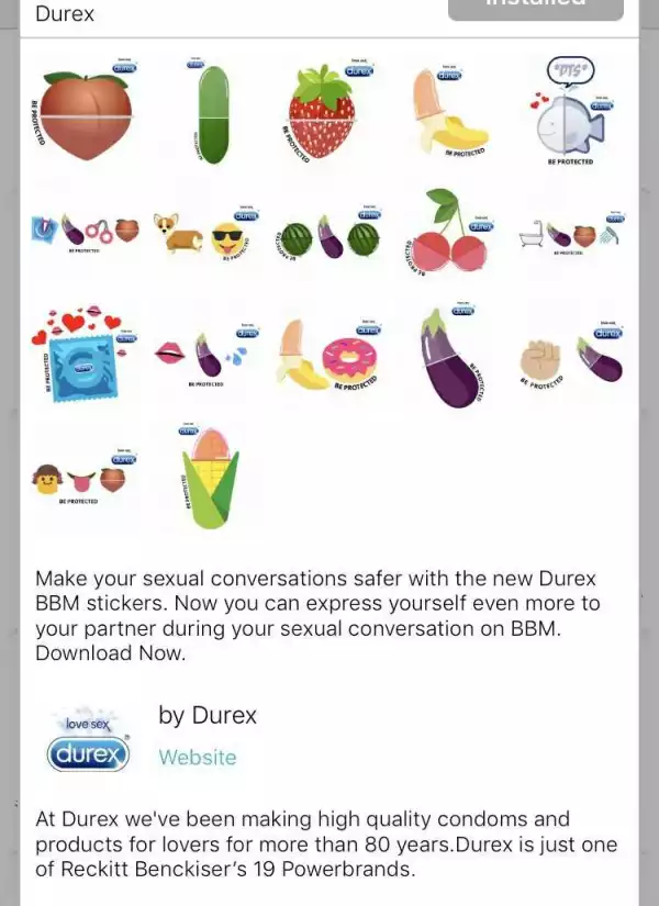 These Durex BBM Stickers For Safe Sex Conversation Will Change Your Game...
